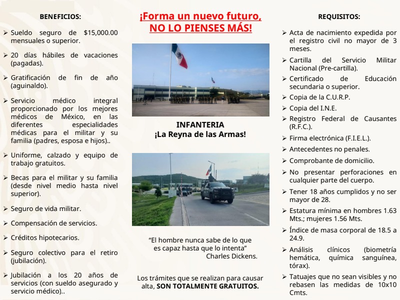Lanzan convocatoria para que hombres y mujeres se integren al Noveno Batallón de Infantería