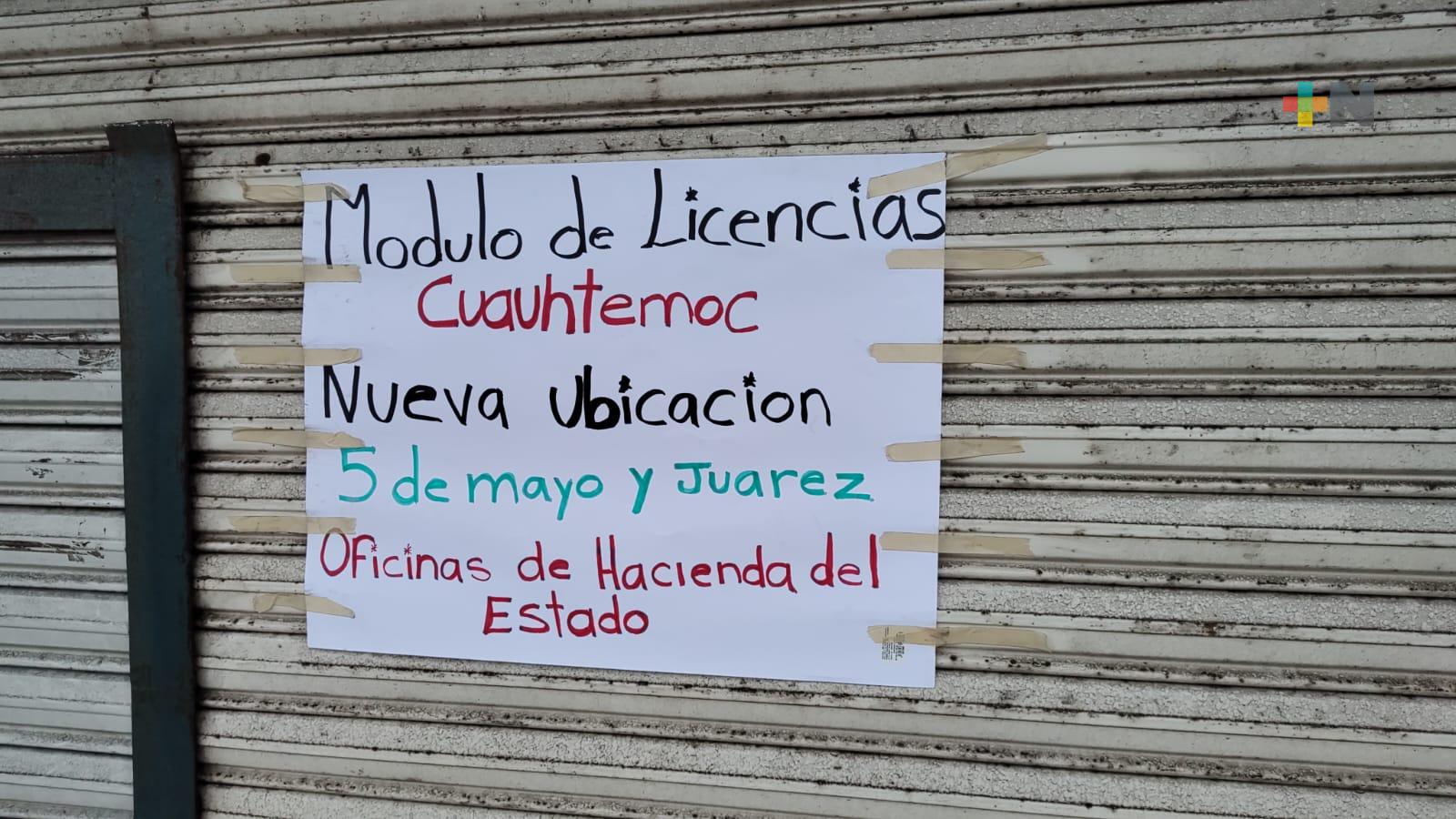 Cambian dirección para tramitar licencias para conducir en Veracruz puerto