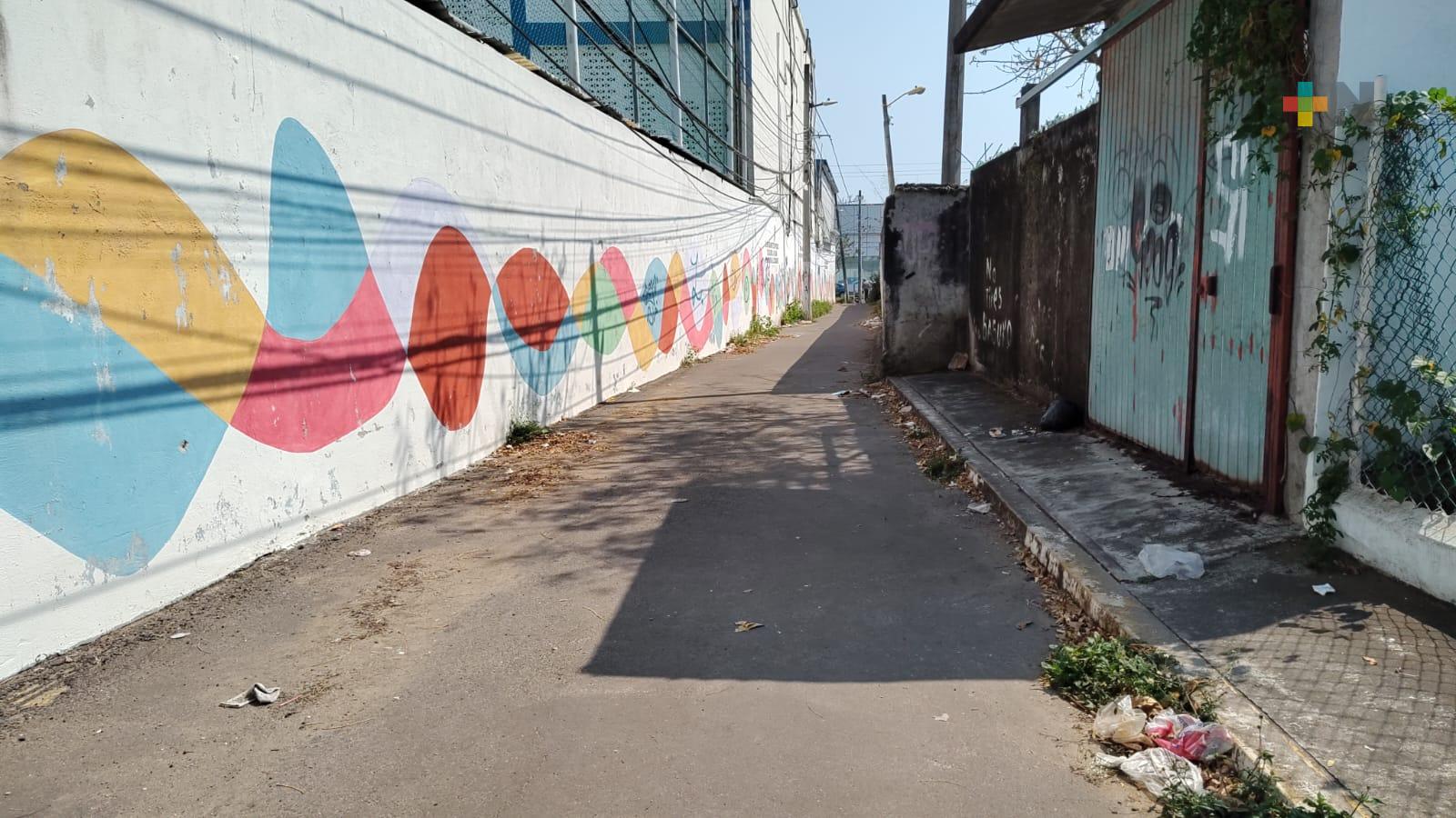 Transeúntes piden luminarias en callejón de Veracruz puerto llamado «sendero seguro»