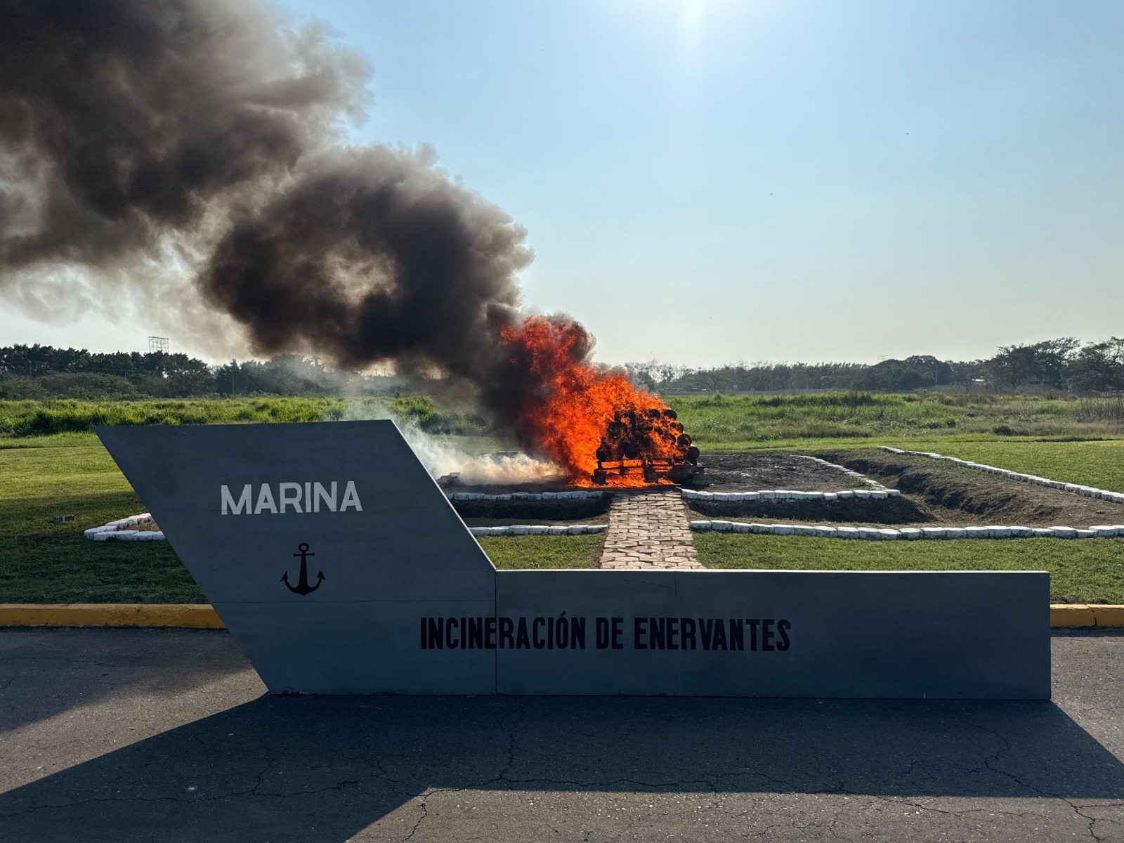 Marina y FGR incineran media tonelada de narcóticos en Veracruz