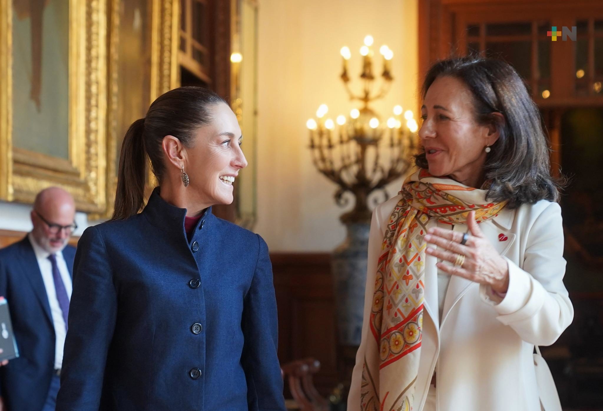 Ana Botin, presidenta de Banco Santander, se reúne con Claudia Sheinbaum y anuncia importantes inversiones