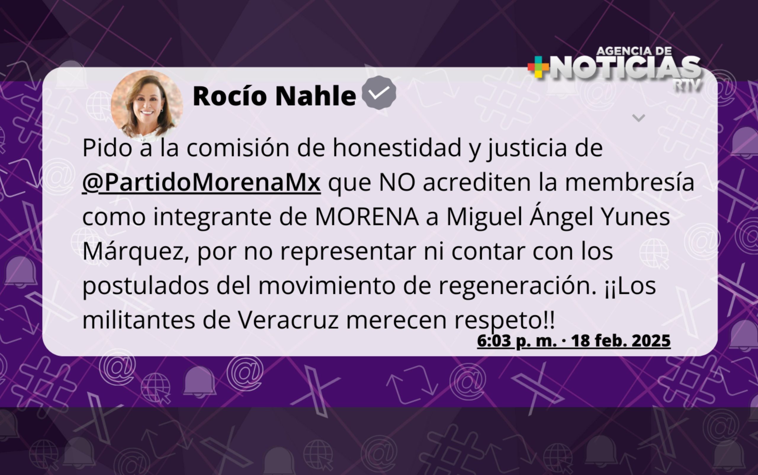 Respaldo a la petición de la Gobernadora de Veracruz