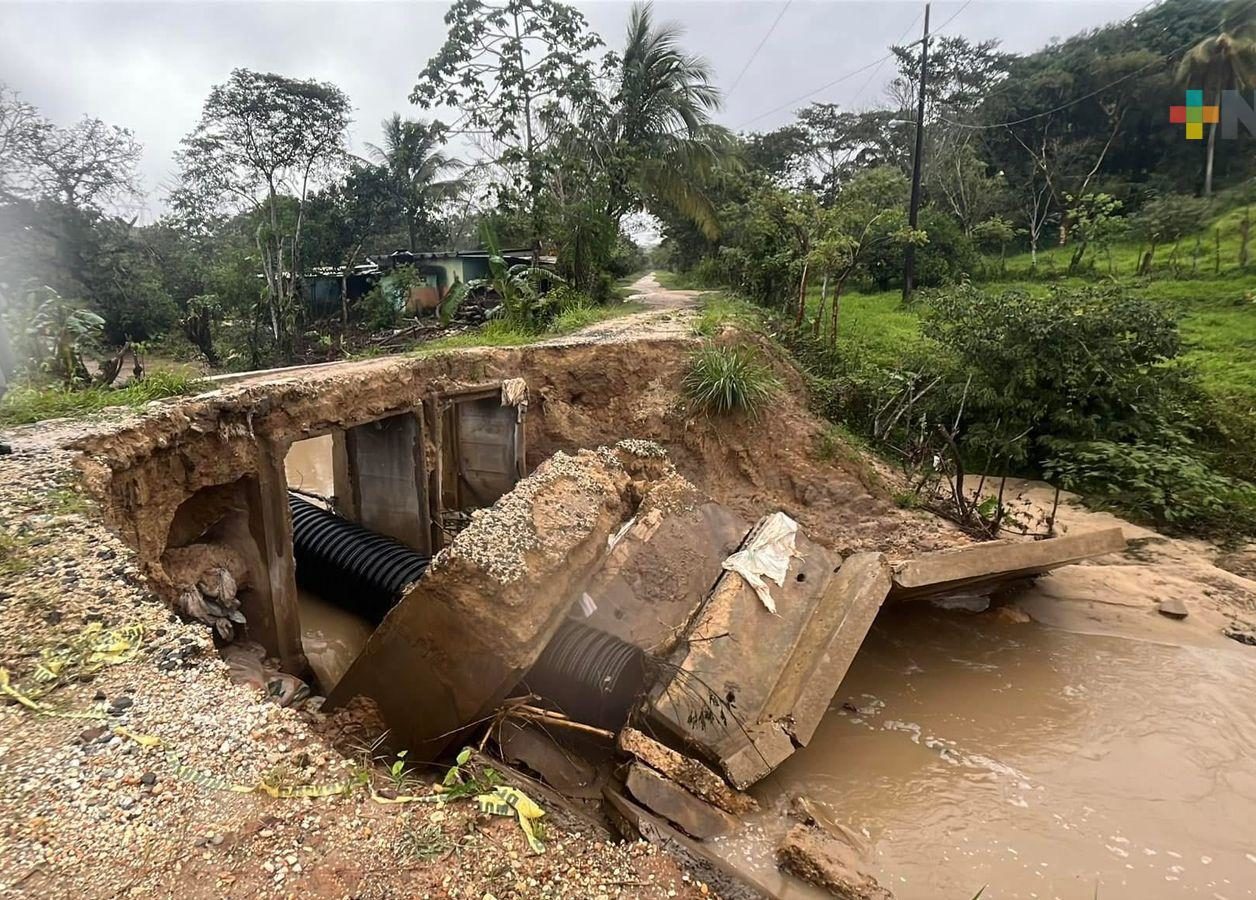 Se desborda río y colapsa puente en comunidad de Moloacán por intensas lluvias