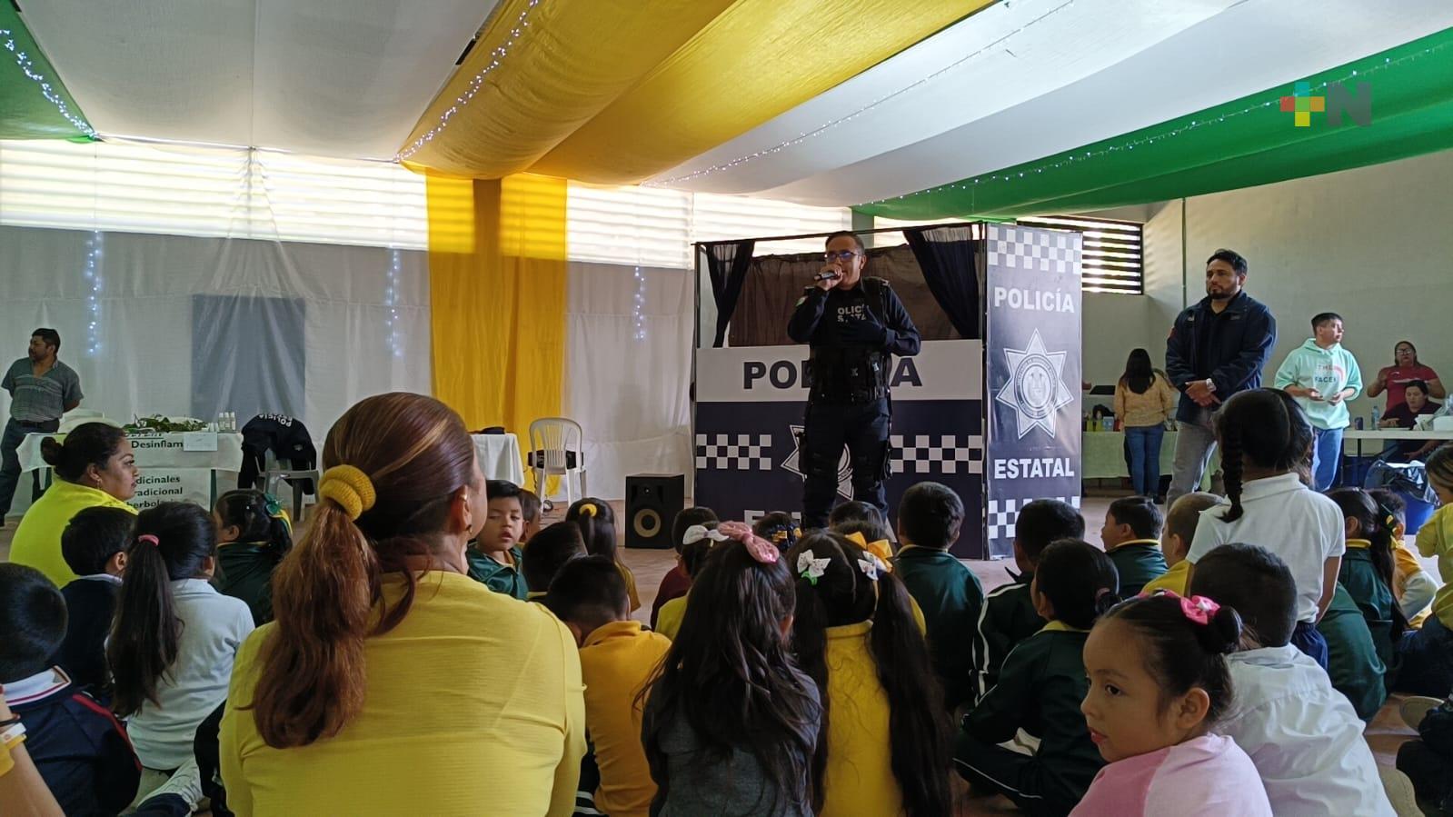 Realizan feria de seguridad para niñas y niños de la comunidad de San José Neria en Chocamán