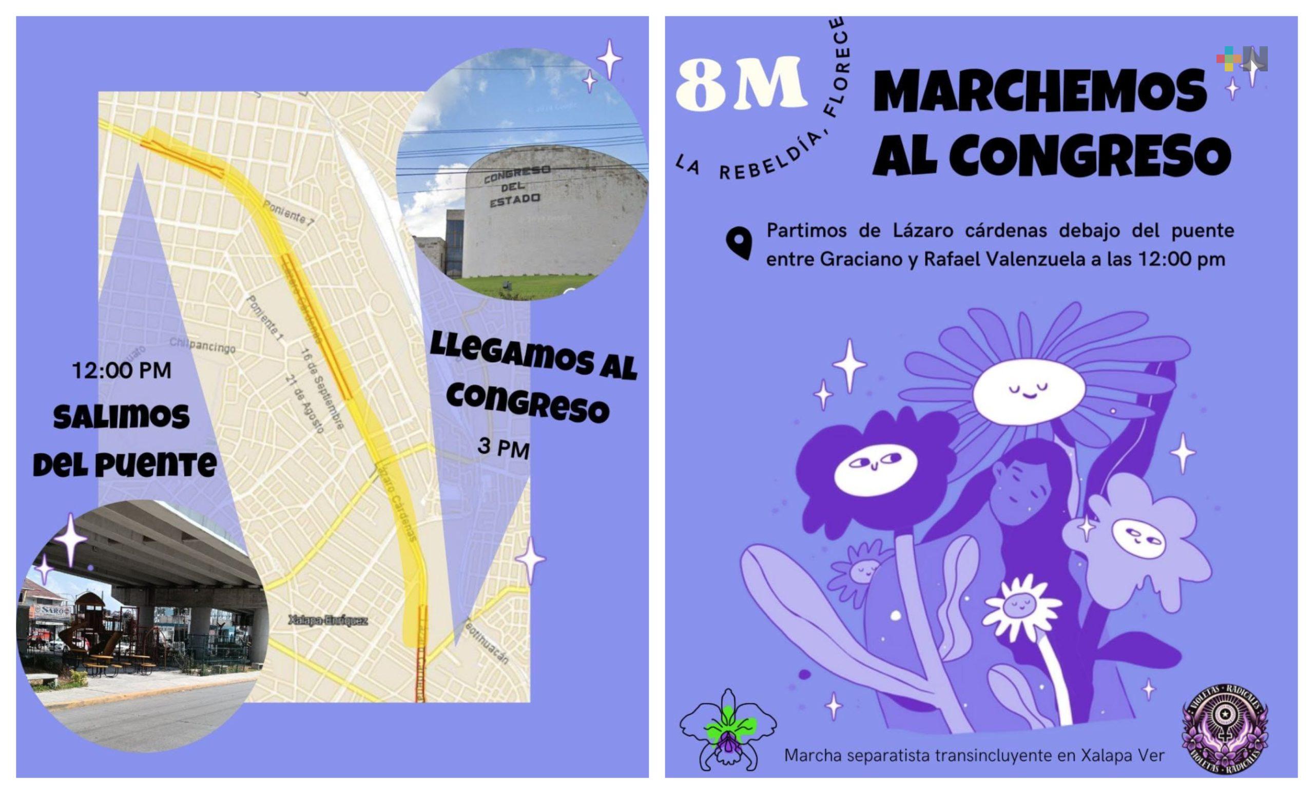 En Xalapa habrá dos marchas de mujeres por el 8M