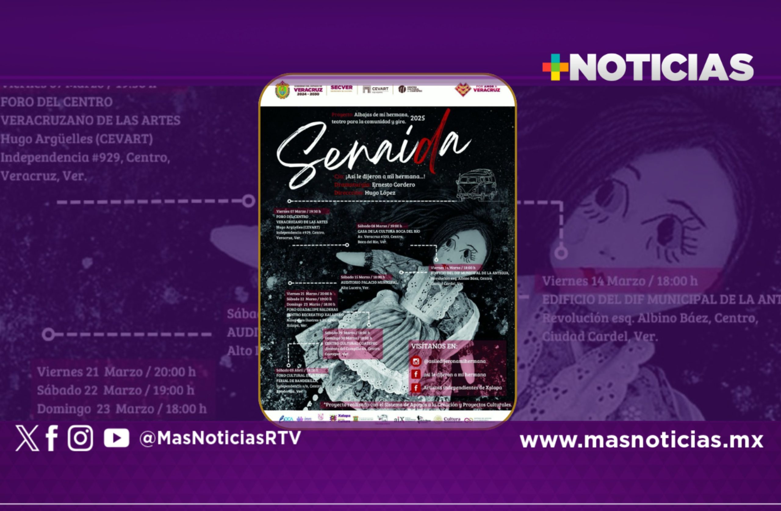 Obra Senaida, sobre violencia de género, tendrá siete presentaciones en Veracruz