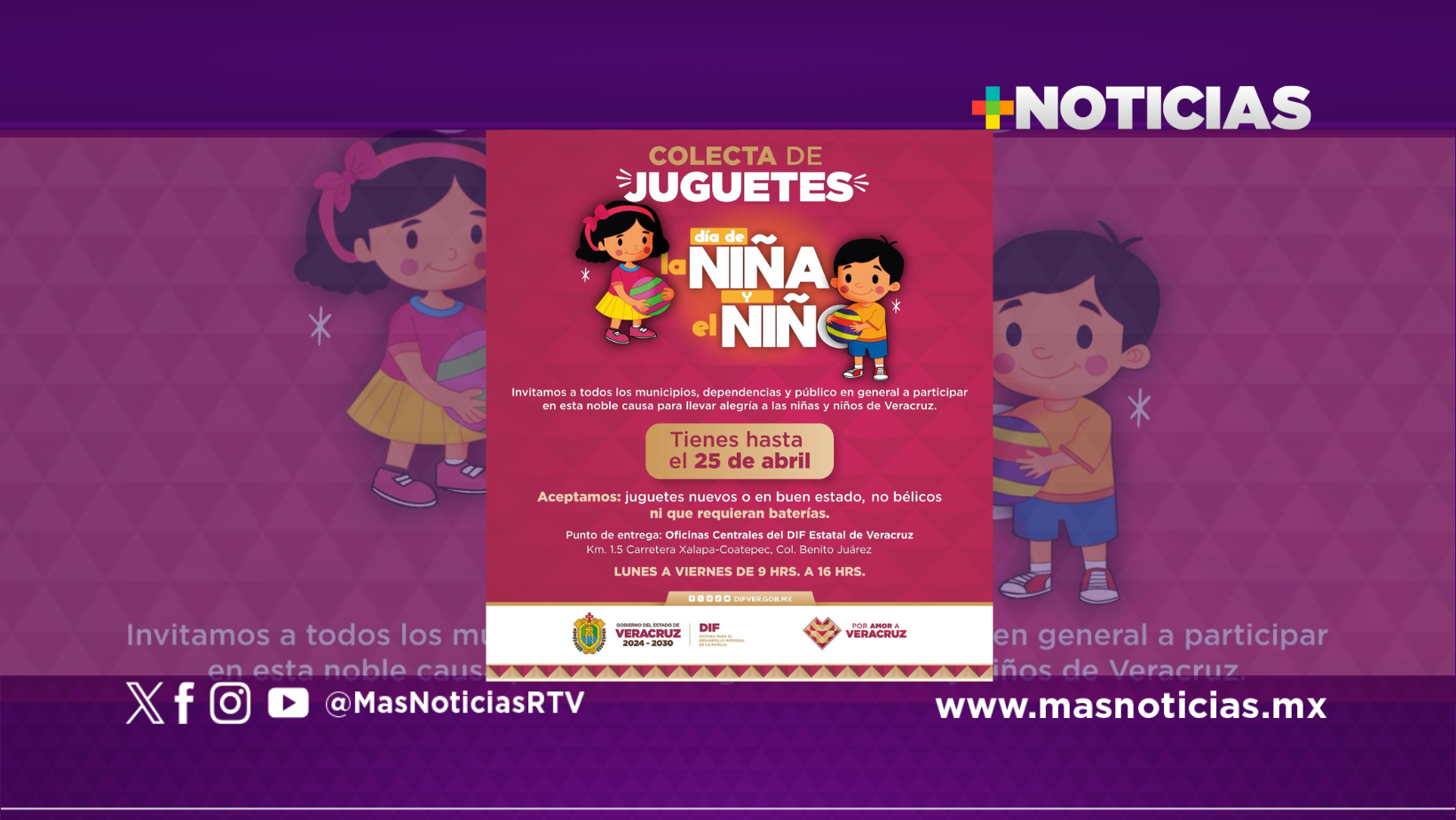 Invita DIF Estatal Veracruz a sumarse a la colecta de juguetes