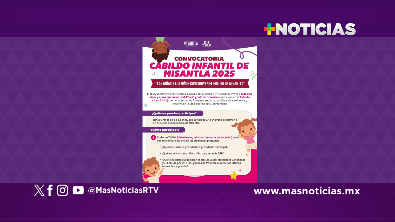 En Misantla sigue abierta la convocatoria para el Cabildo Infantil 2025