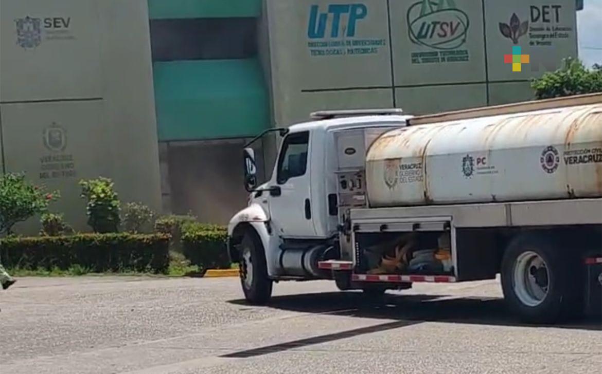 Controlan incendio en Universidad Tecnológica del Sureste de Veracruz