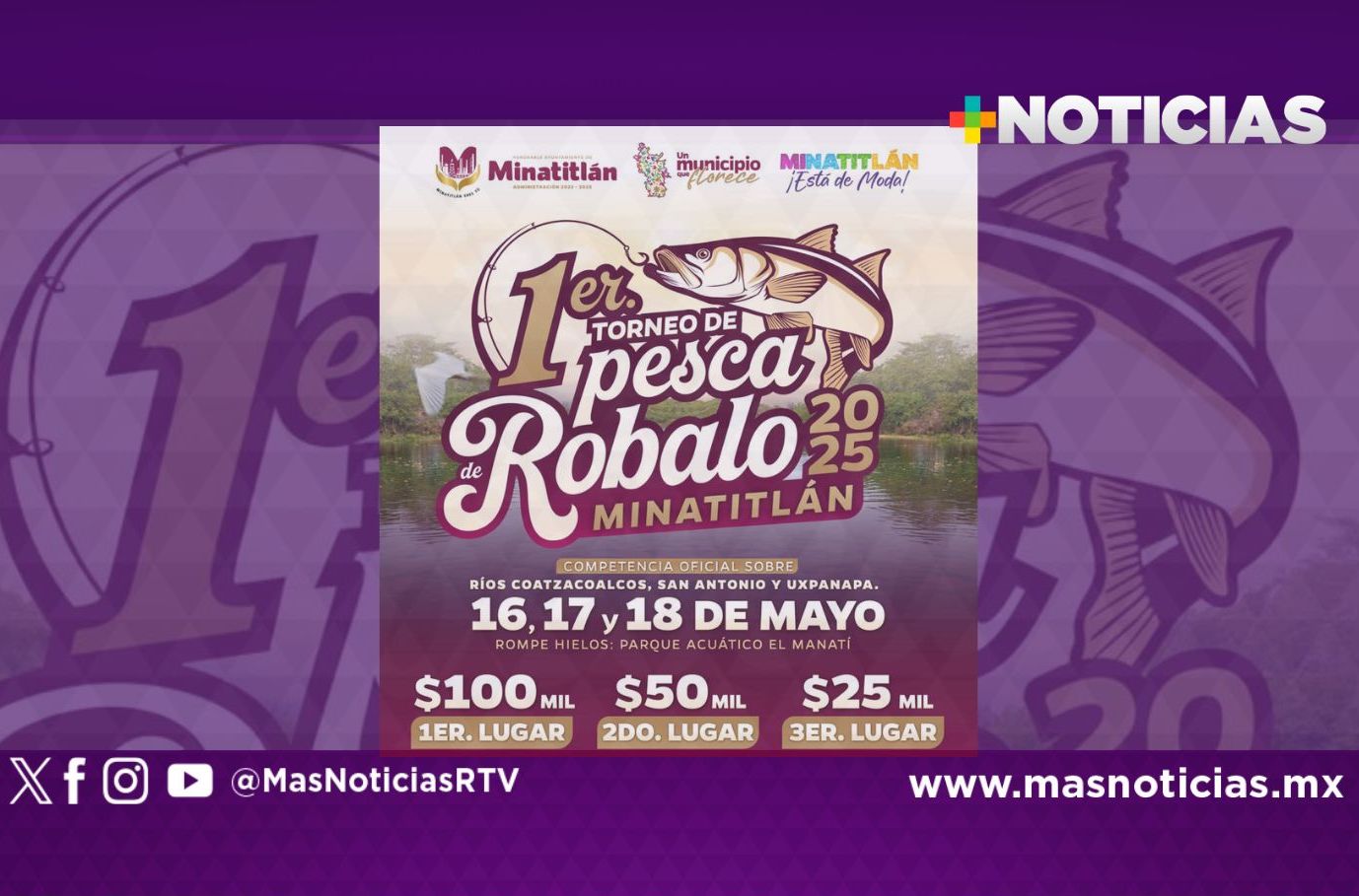 Minatitlán anuncia el 1er Torneo de Pesca de Robalo 2025