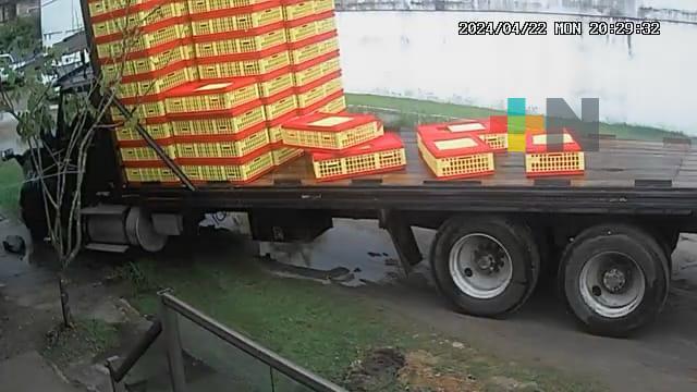 Carga y descarga de pollos provoca problemas de salud y ambientales en colonia de Coatzacoalcos