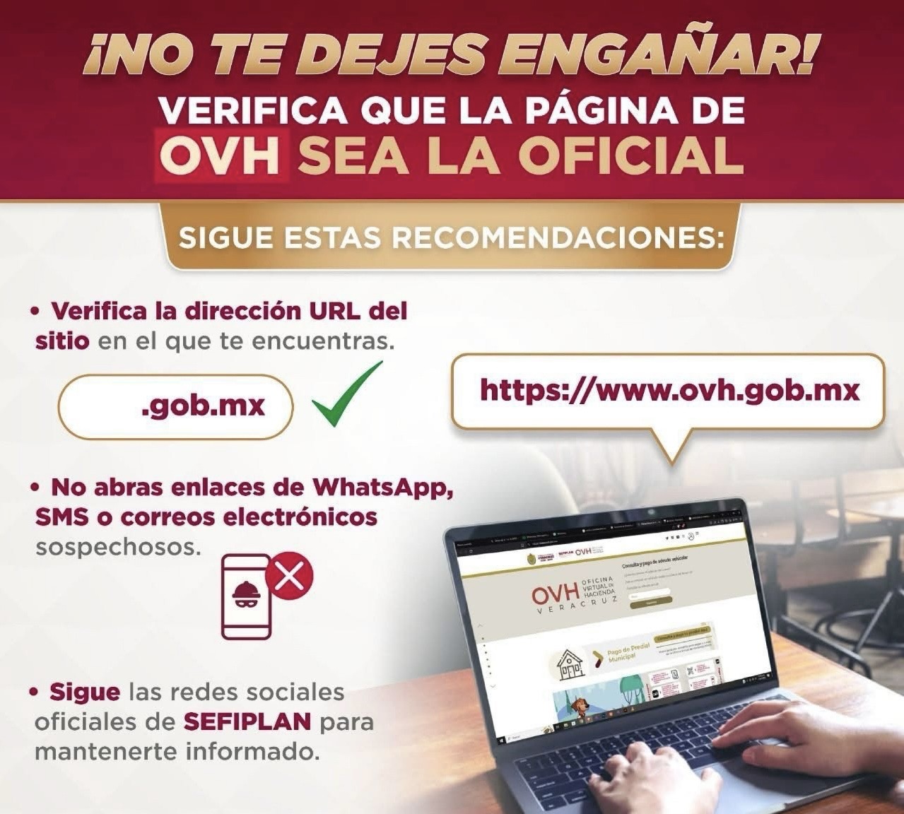 Sefiplan alerta sobre páginas falsas que suplantan a la Oficina Virtual de Hacienda
