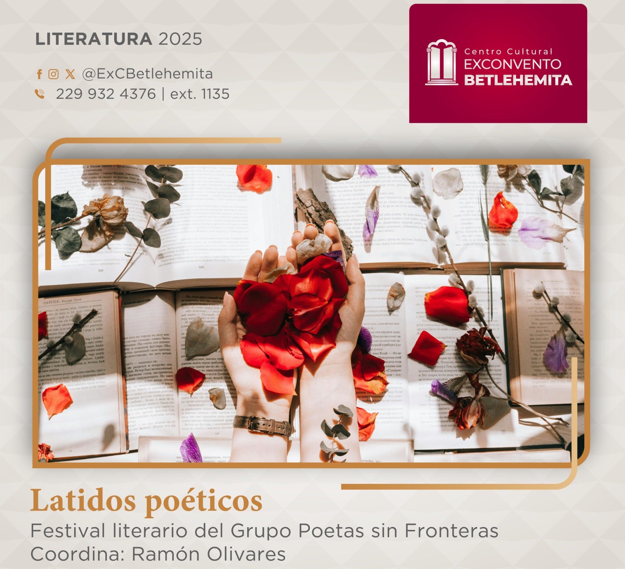 Asiste al festival literario Latidos poéticos en el Exconvento Betlehemita