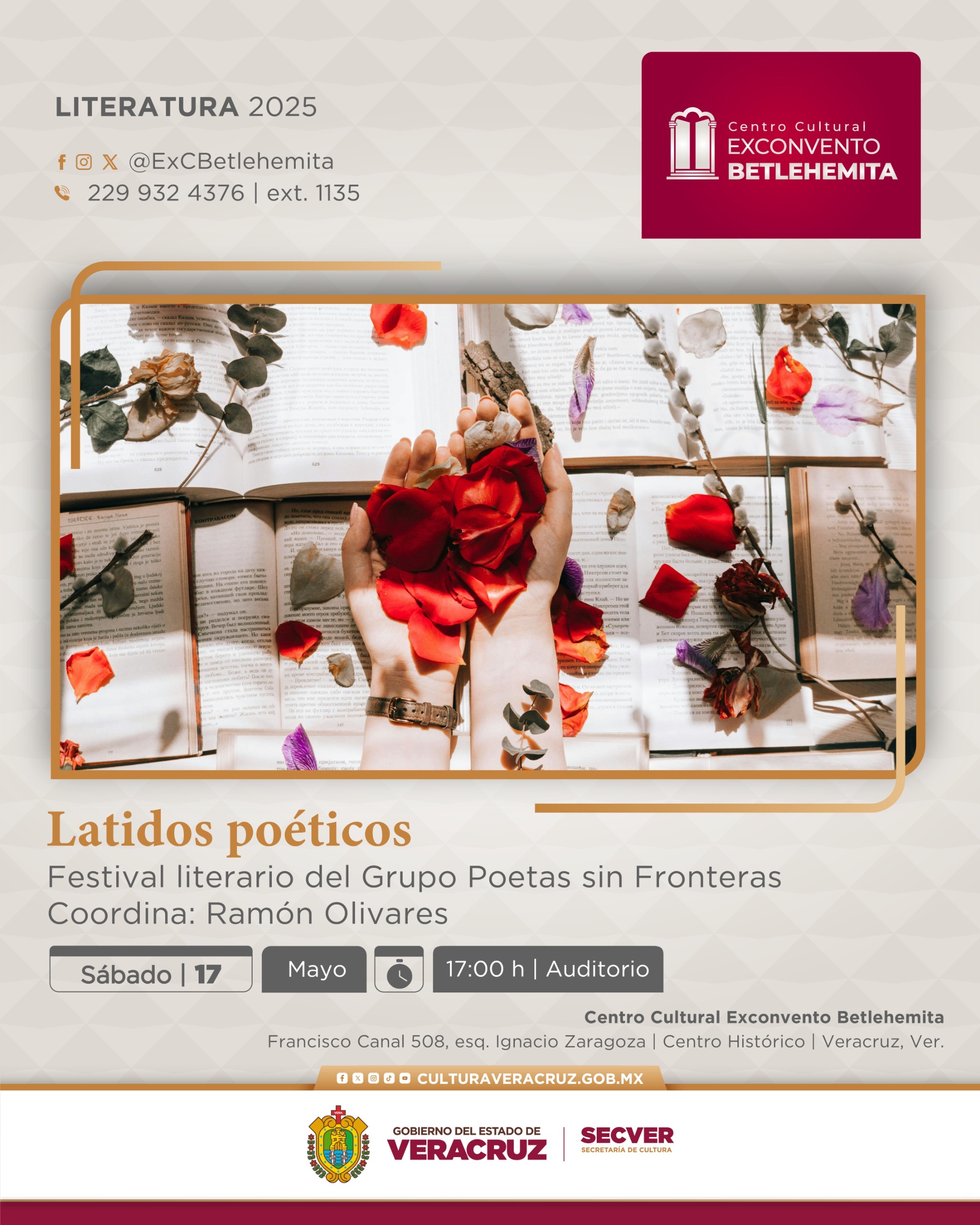Asiste al festival literario Latidos poéticos en el Exconvento Betlehemita