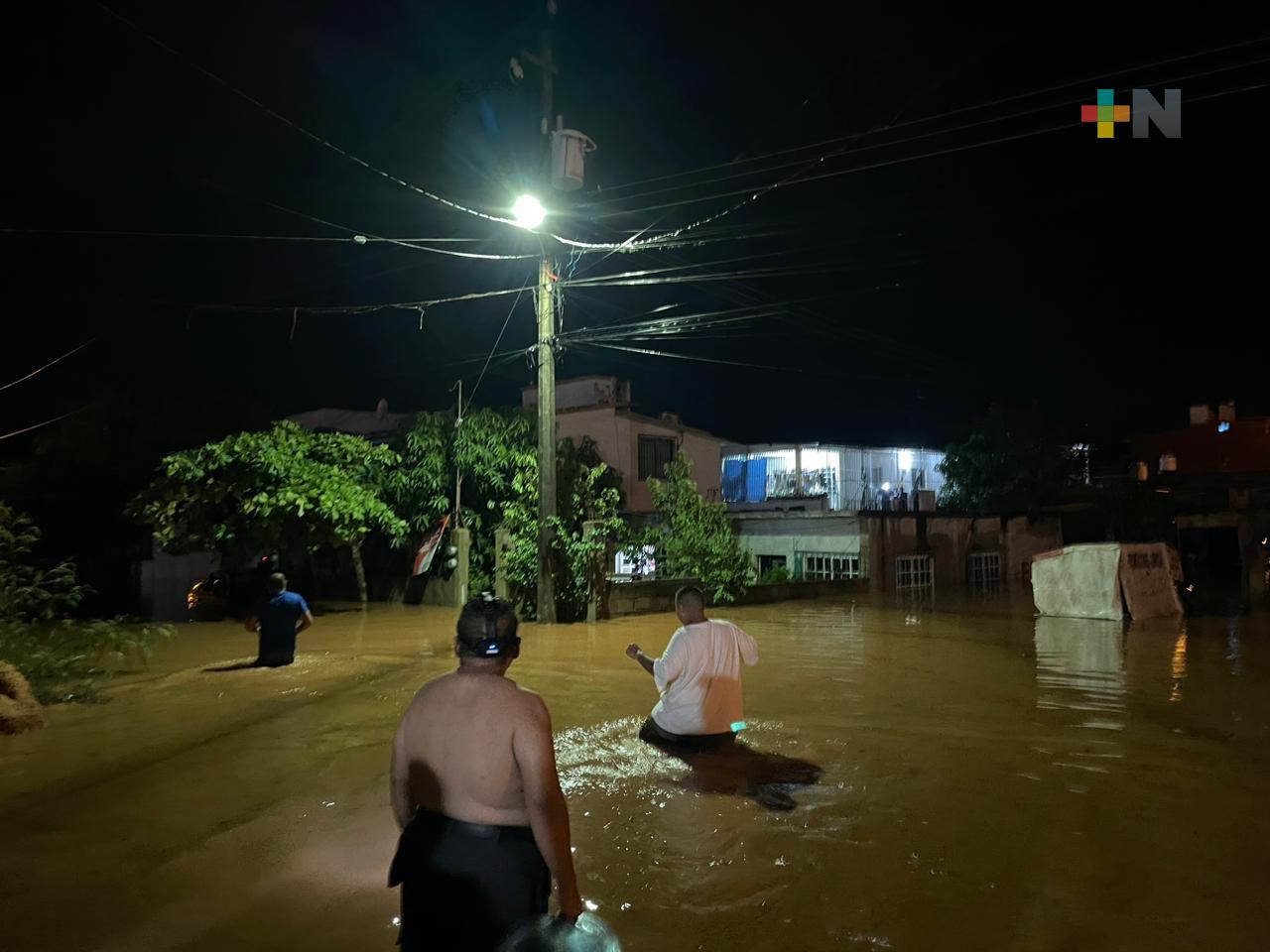Fuertes lluvias afectan a municipios de Acayucan, Oluta y Soconusco; autoridades ya recorren las zonas