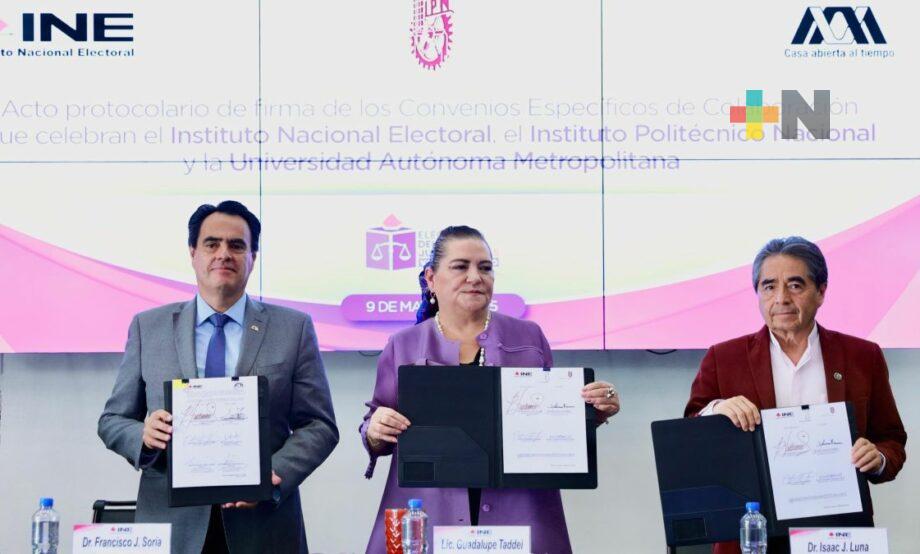 INE firma convenio con IPN y UAM para tinta indeleble