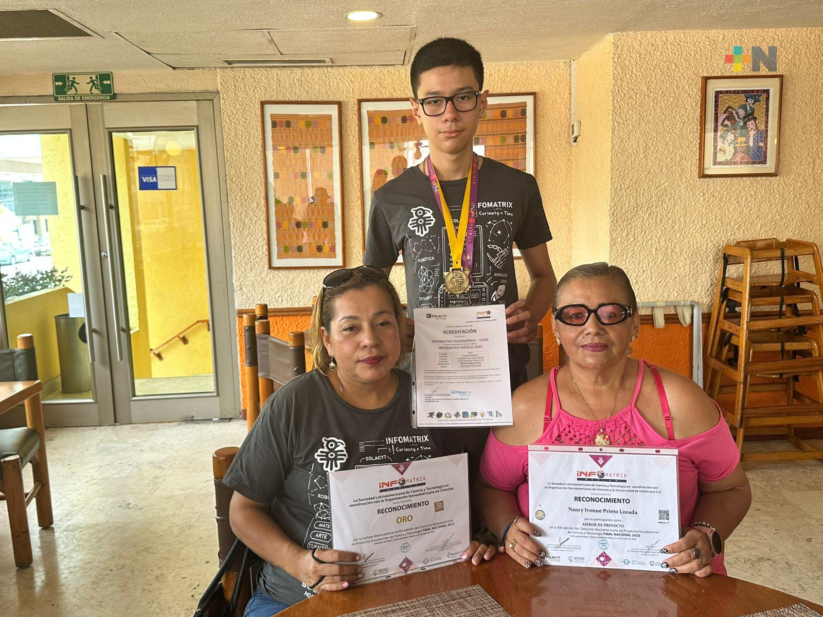 Estudiante de Coatzacoalcos logra primer lugar en concurso Infomatrix