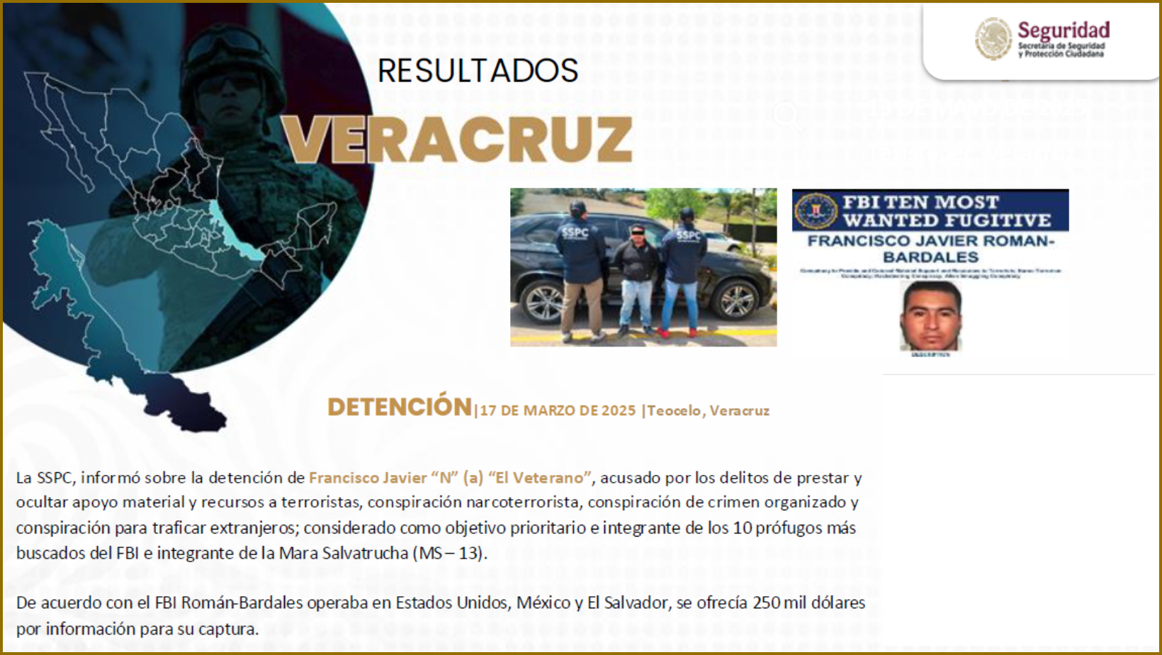 SSPC informa resultados de la estrategia Cero Impunidad en Veracruz
