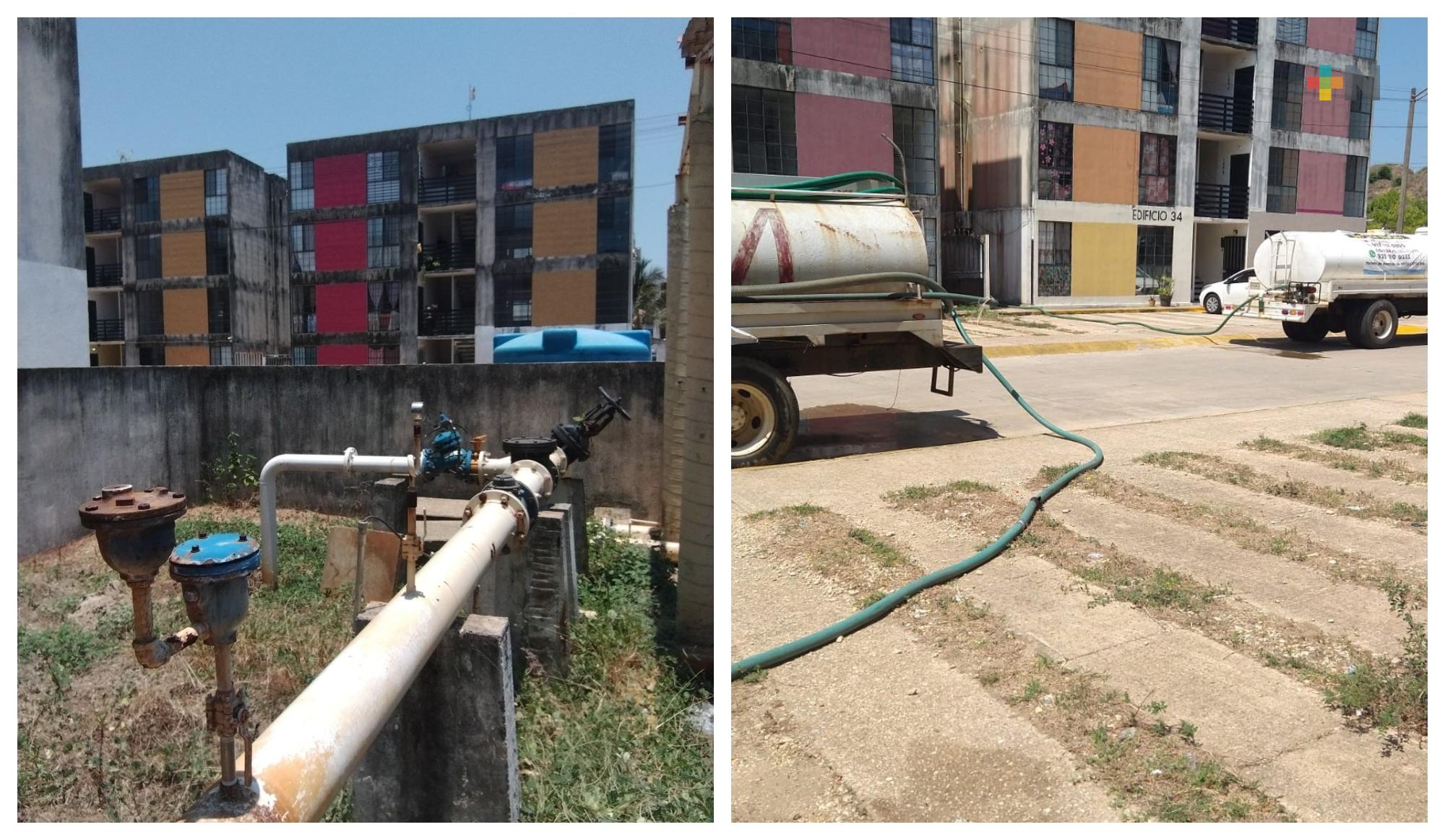 Colonos de Coatza reclaman a empresa constructora por falta de agua potable