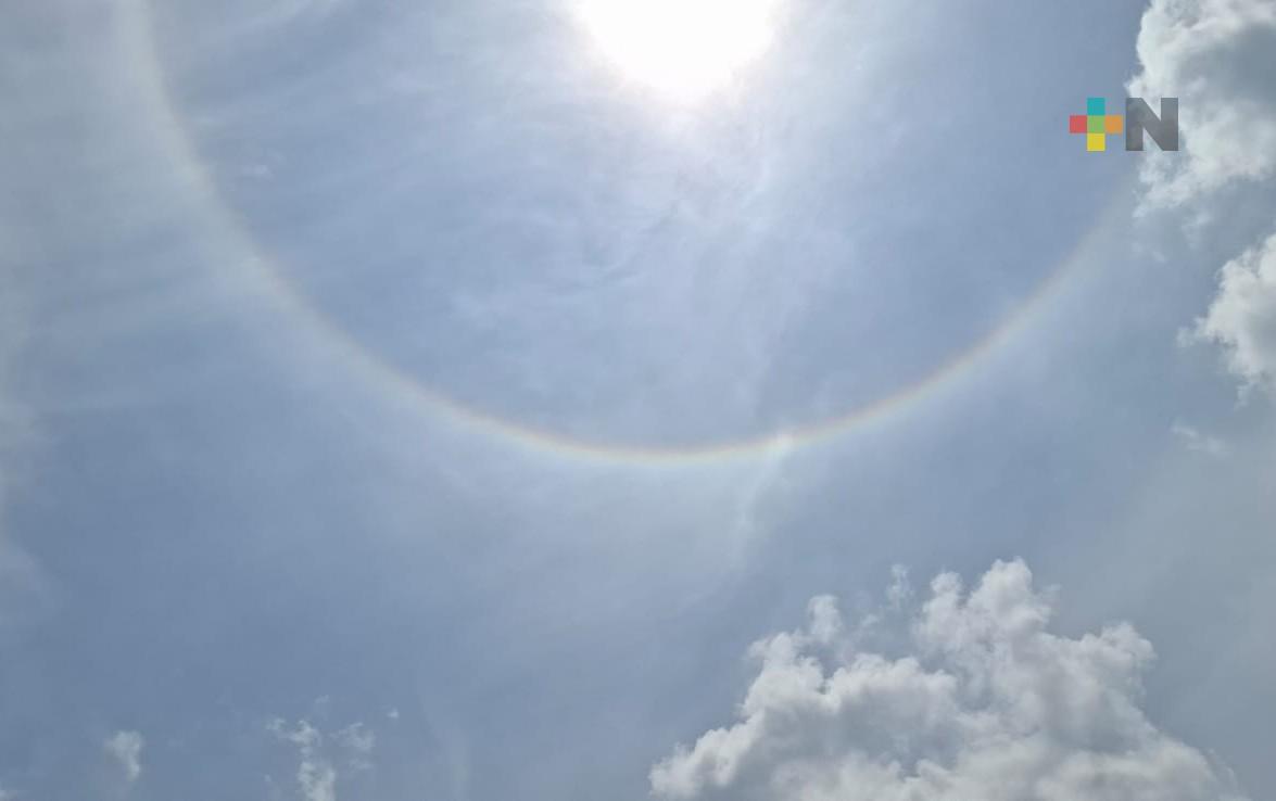 Halo solar se observa en Xalapa este sábado