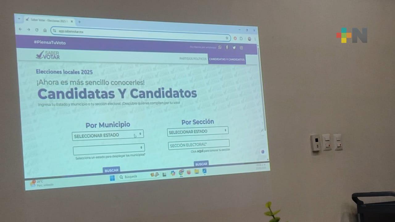Presentan plataforma digital Saber Votar en Córdoba