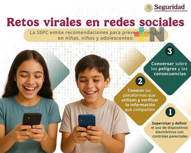 Emite SSPC recomendaciones para alertar sobre riesgos de retos virales en redes