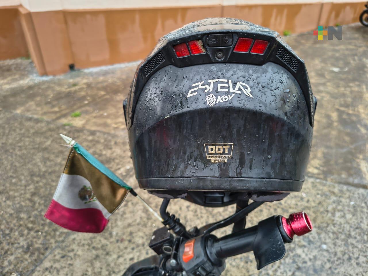 Promueven el uso de casco en motociclistas de Huayacocotla