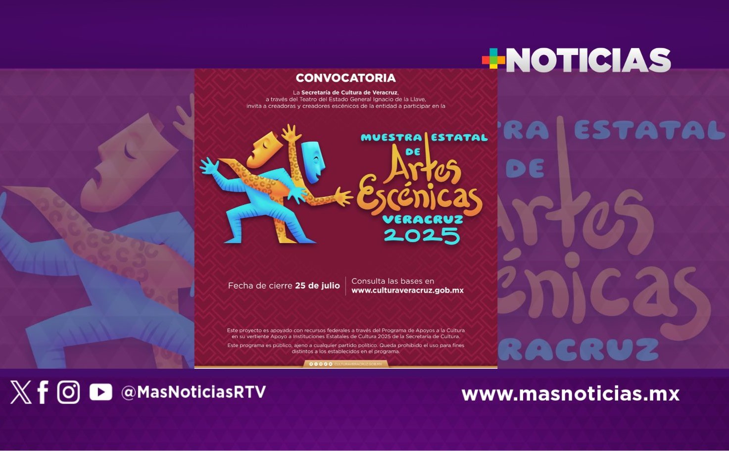 Convoca Secver a participar en la Muestra Estatal de Artes Escénicas Veracruz 2025