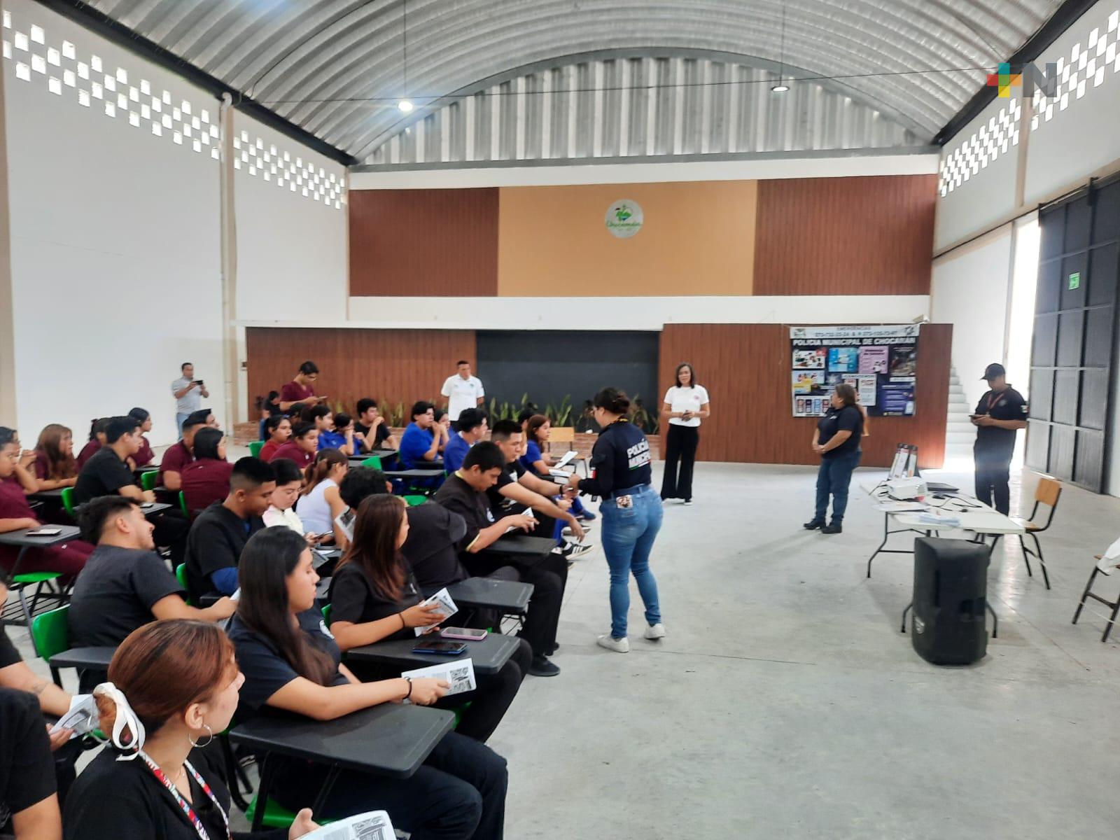 En Chocamán, concientizan a jóvenes sobre uso de sustancias adictivas