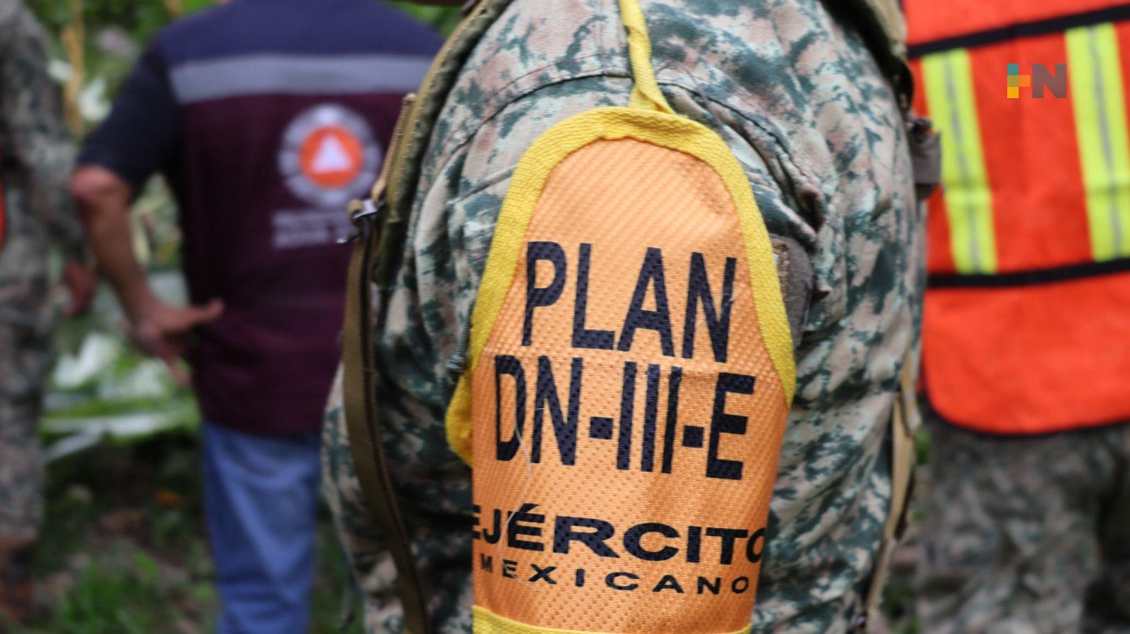 Ejército mexicano aplica fase preventiva de Plan D-N-III en sur de Veracruz