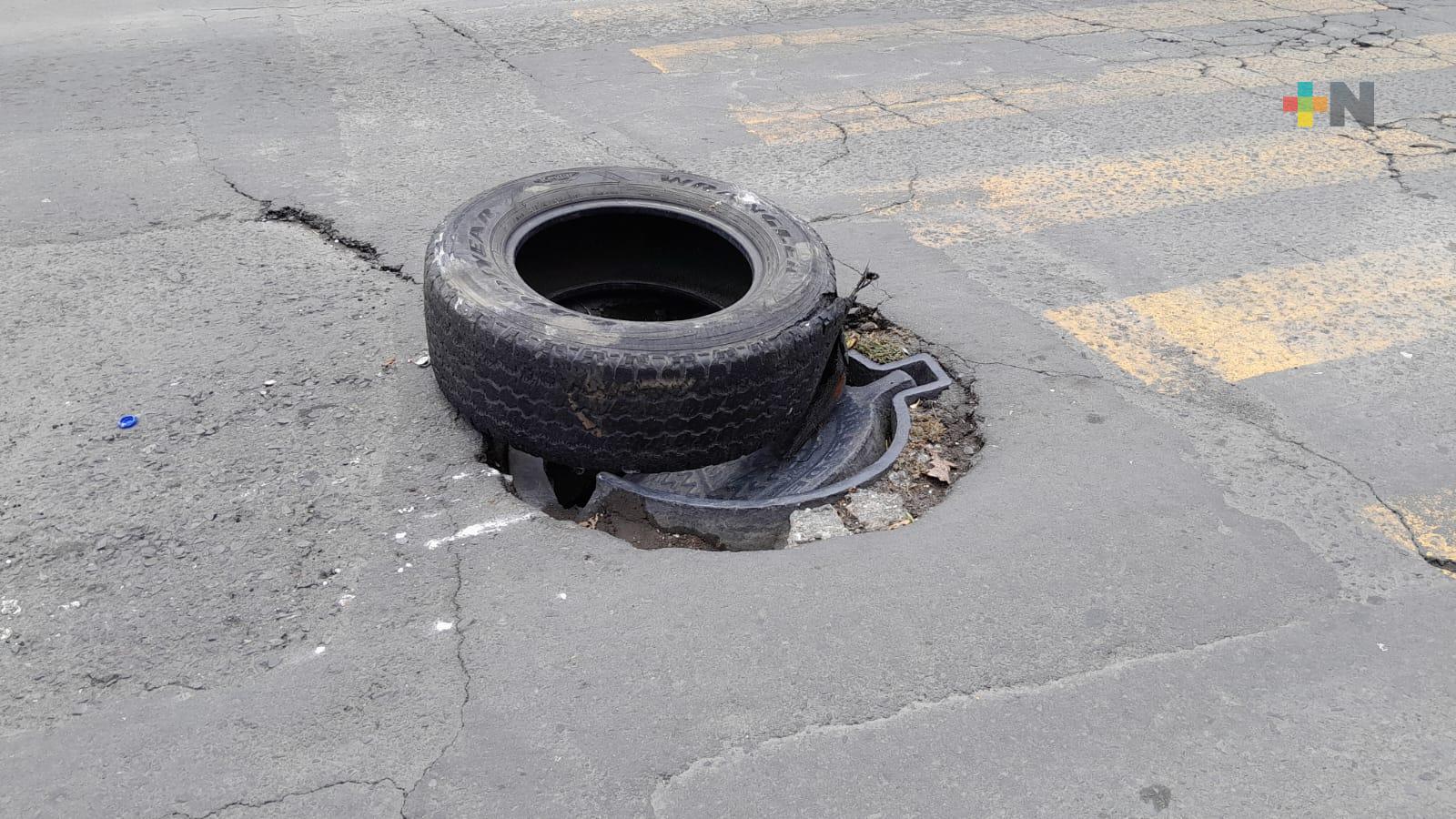 En malas condiciones avenida 20 de noviembre de Veracruz puerto