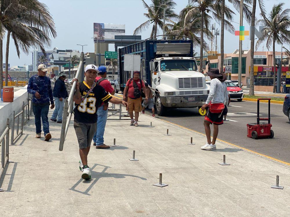 Comienza instalación de gradas para Carnaval de Veracruz 2025