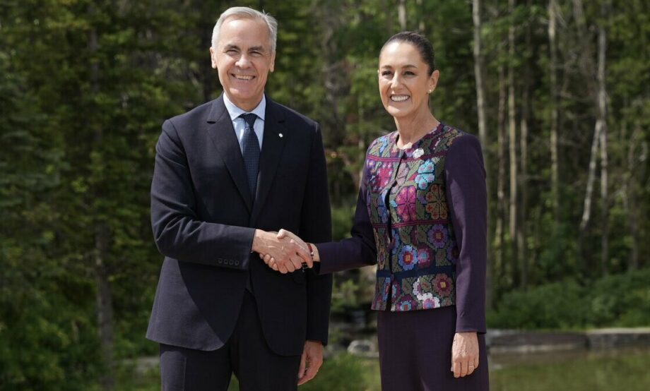 Sheinbaum es recibida por primer ministro de Canadá en la Cumbre del G7
