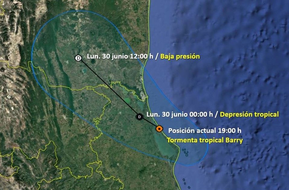 «Barry» tocó tierra como tormenta tropical en el municipio de Tampico Alto, Veracruz