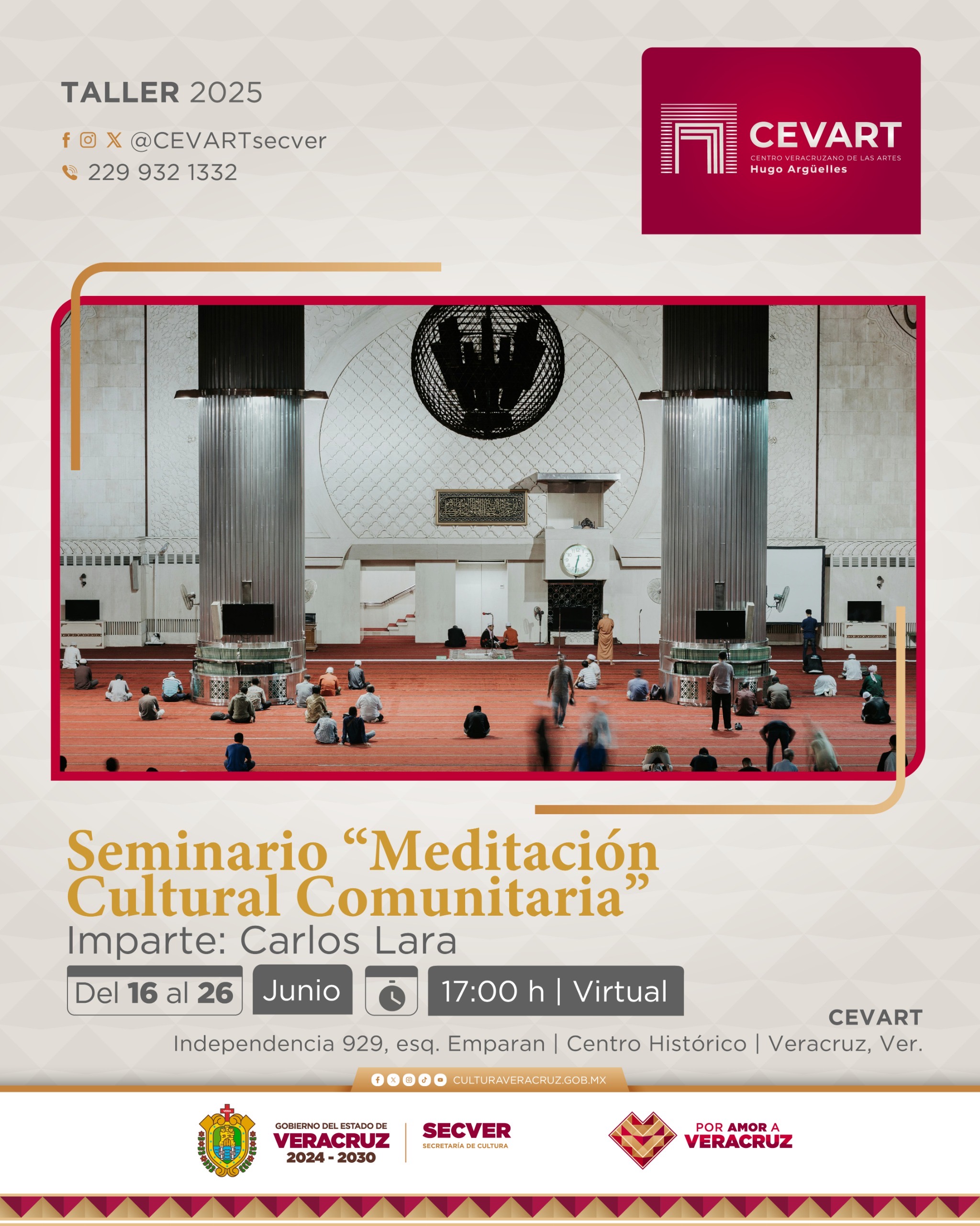 Invita SECVER a Seminario virtual de Meditación Cultural Comunitaria