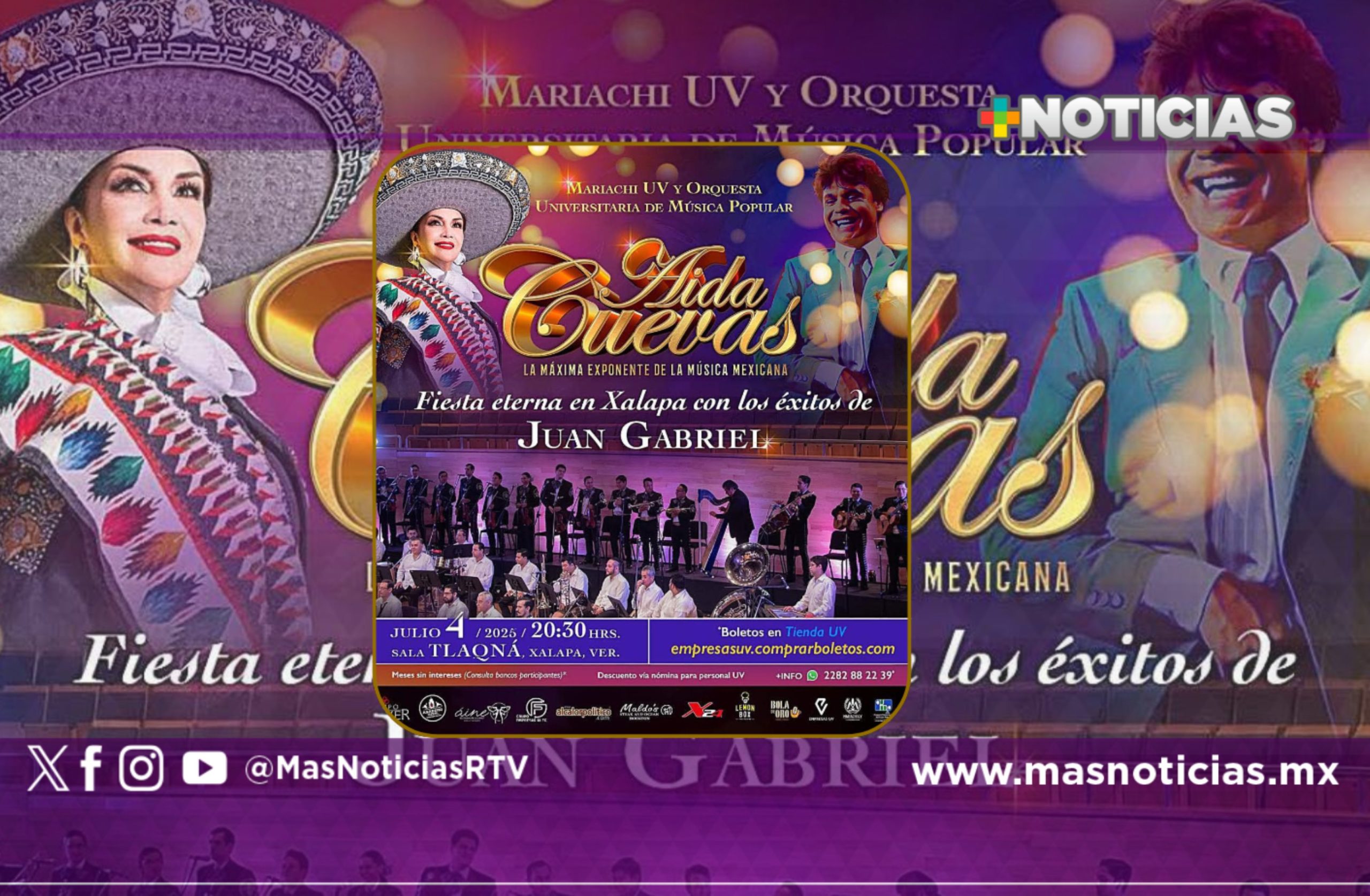 Aida Cuevas rendirá homenaje a Juan Gabriel en sala Tlaqná de Xalapa