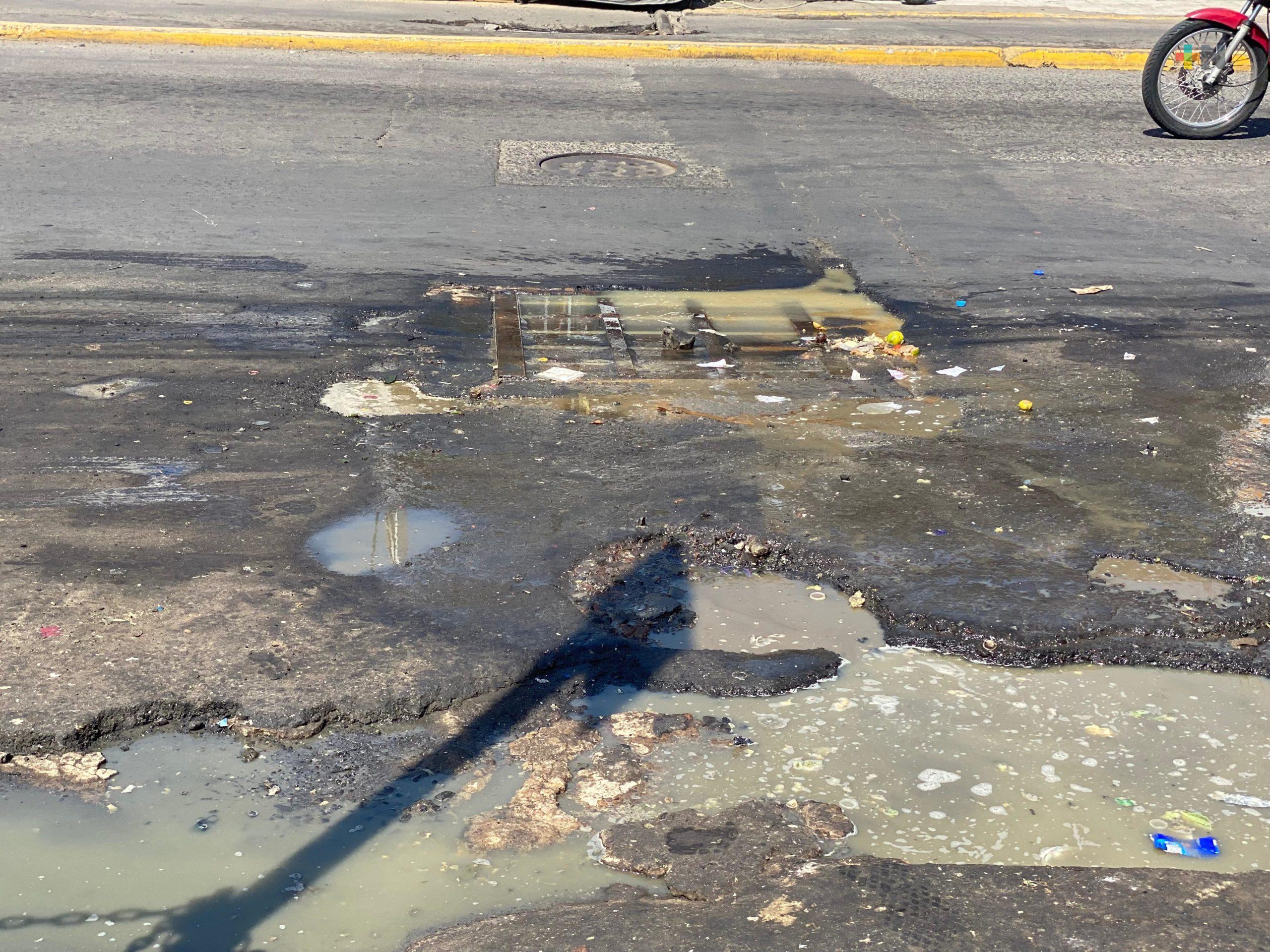 Drenaje colapsado y olores fétidos afectan al mercado Hidalgo