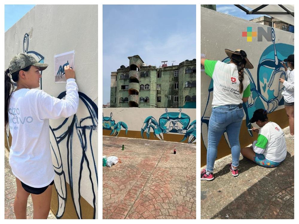 Colectivo altruista embellece espacios deteriorados en Coatza para renovar aspecto de la ciudad