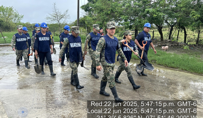 Plan Marina se mantiene en Veracruz y Tamaulipas, por remanentes de “Barry”