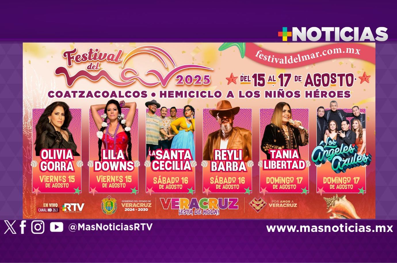 Lila Downs, Tania Libertad y Los Ángeles Azules en el Festival del Mar