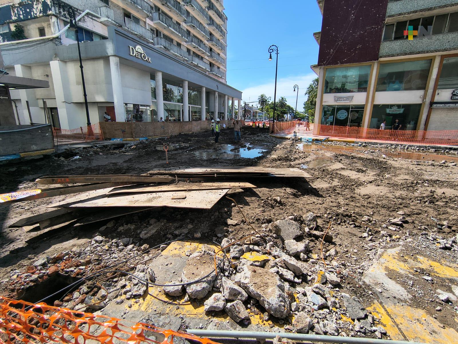 Causan molestias los trabajos de remodelación del centro histórico de Veracruz