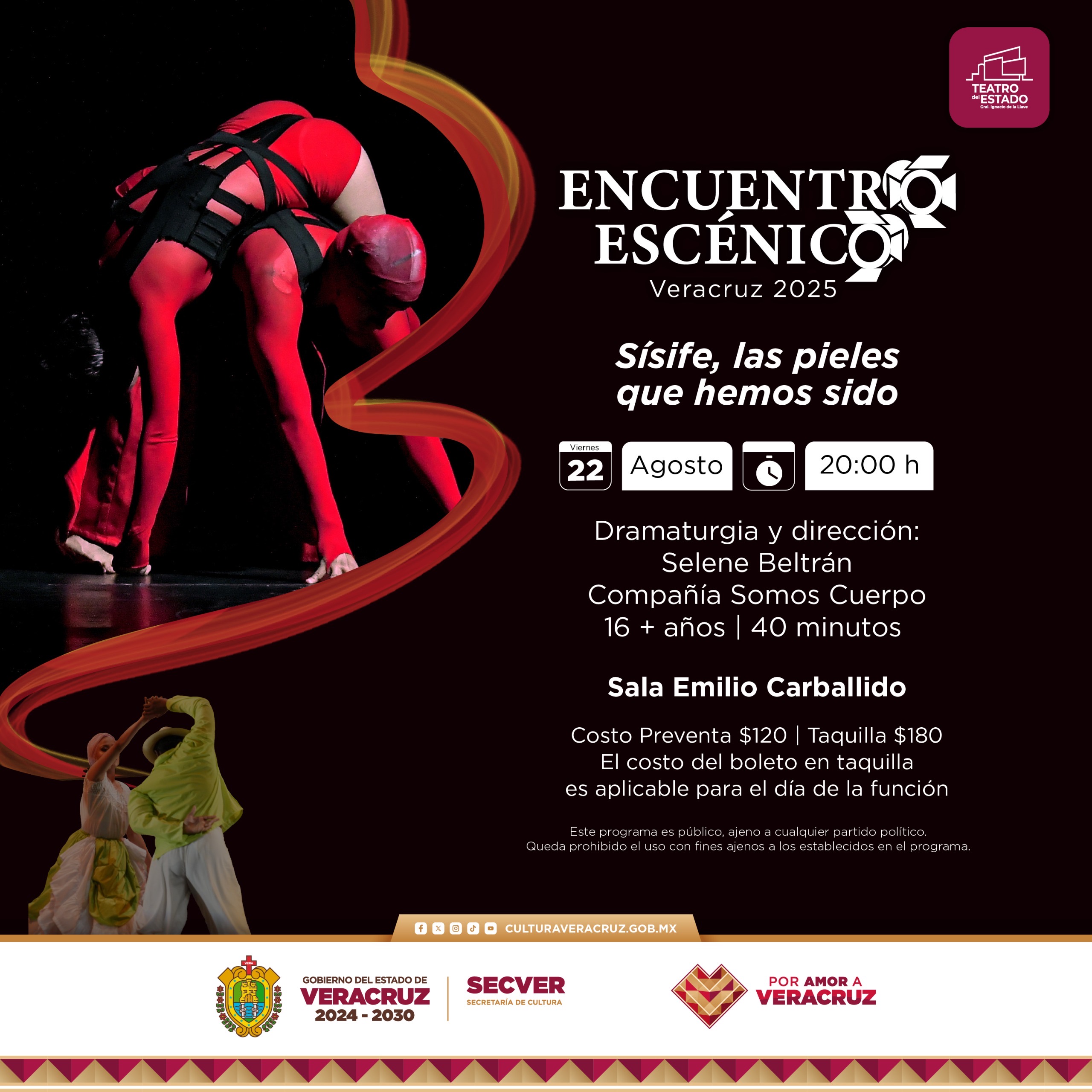 Disfruta las funciones del Encuentro Escénico Veracruz en el Teatro del Estado