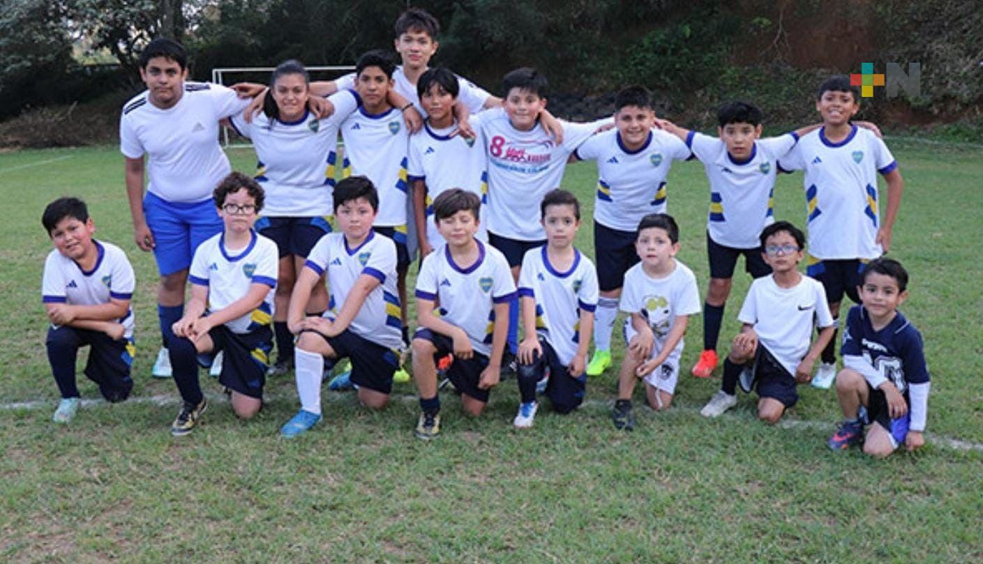 Escuela de futbol infantil Boca Jr. de Xalapa regresa a sus entrenamientos