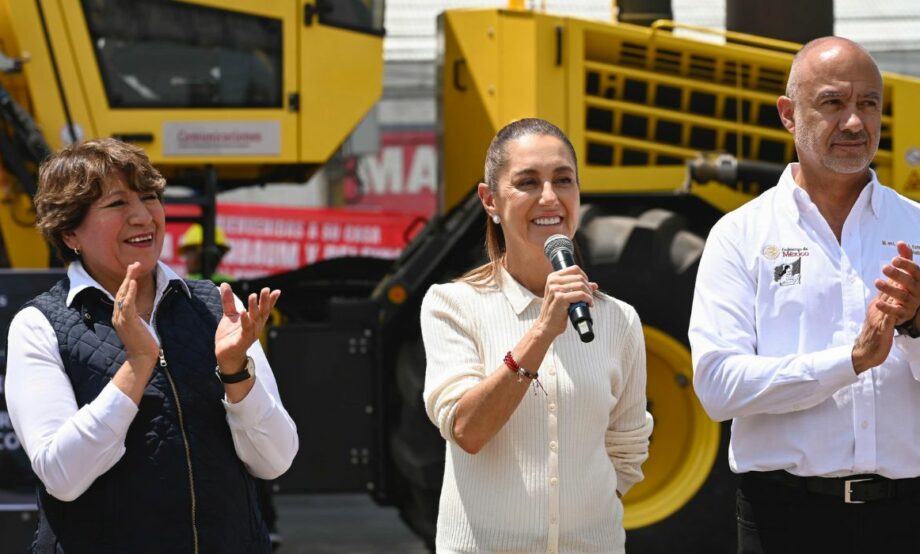 Sheinbaum pone en marcha nuevos trenes de repavimentación