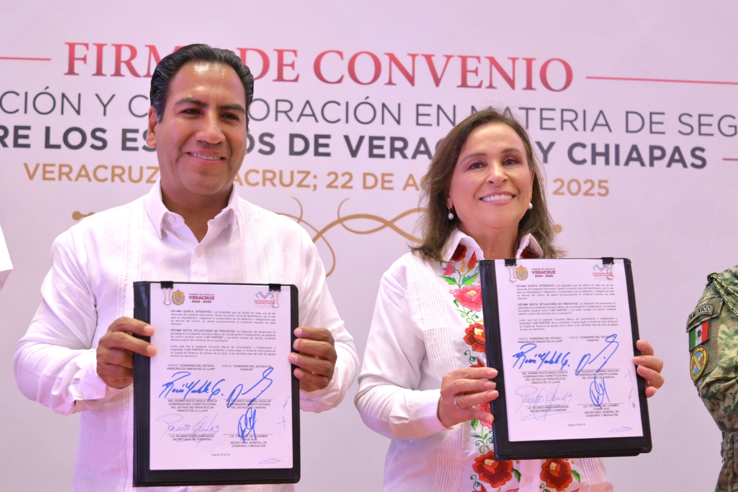 Sur del país se fortalece en seguridad con acuerdo entre Veracruz y Chiapas