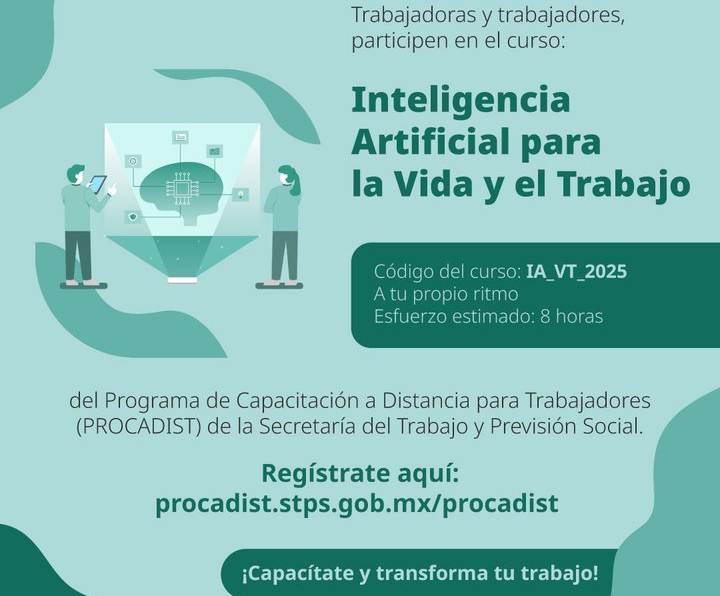 Lanza Secretaría del Trabajo curso “Inteligencia artificial para la vida y el trabajo”