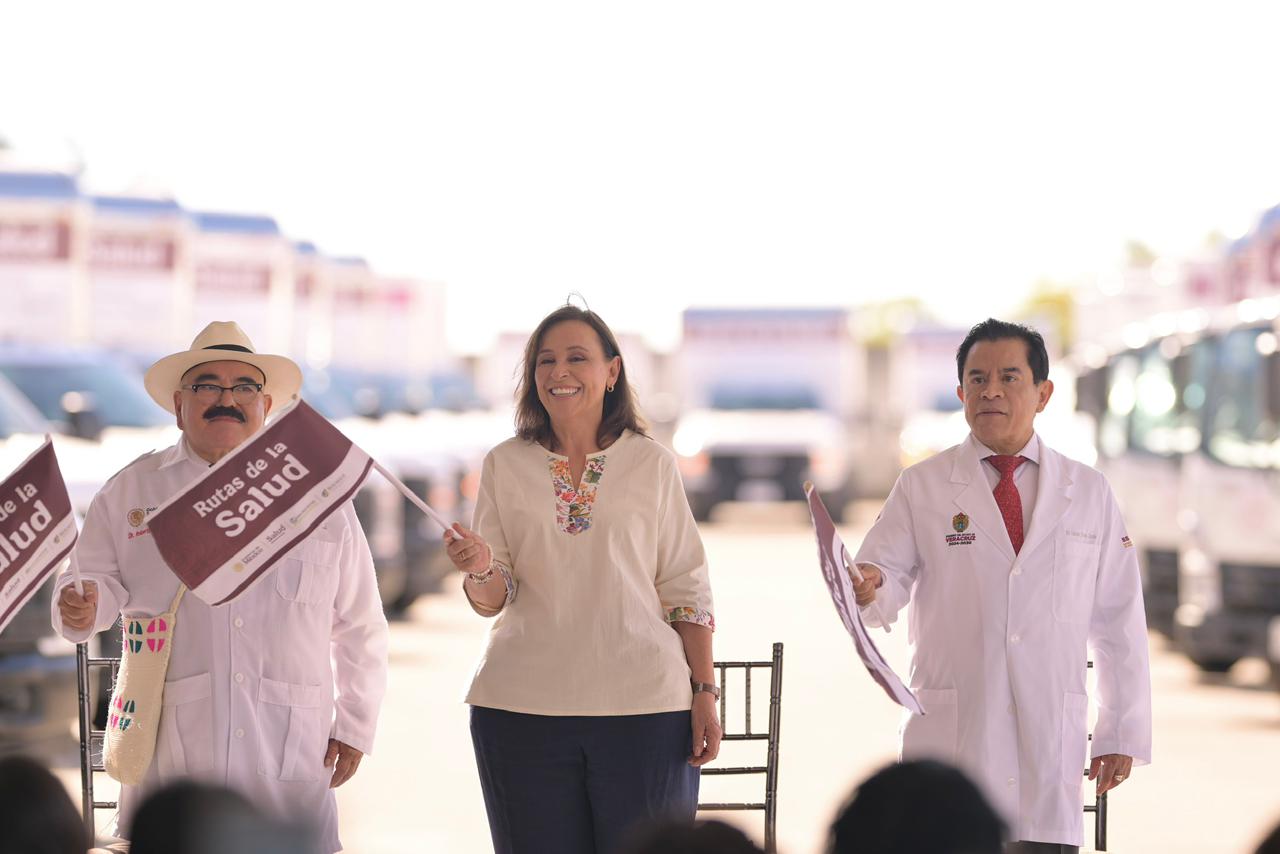Sheinbaum da banderazo nacional a las Rutas de la Salud; Veracruz pone en marcha 29 unidades