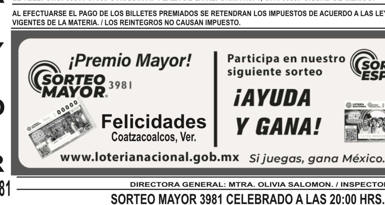 Habitante de Coatza resultó ganador del premio mayor