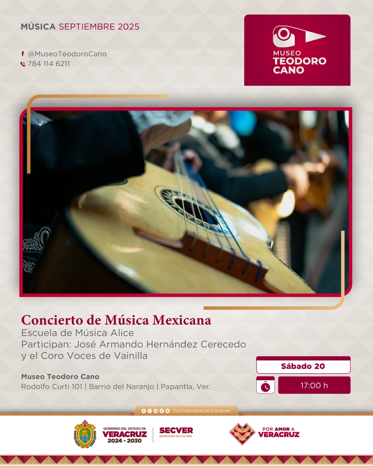 Ofrecerá Secver Concierto de Música Mexicana en Papantla