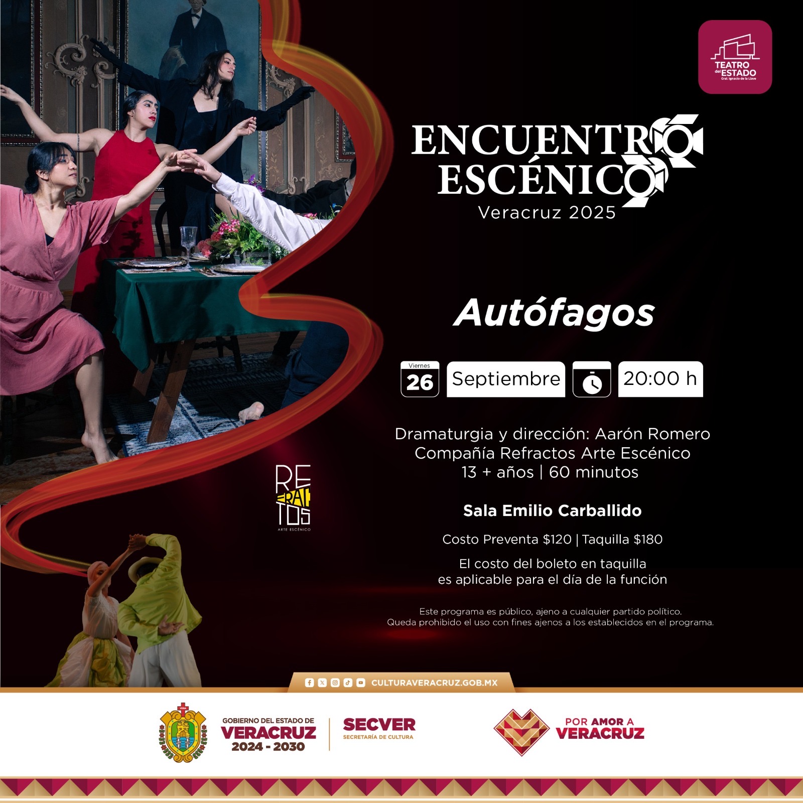 Asiste a la puesta escénica Autófagos en el Teatro del Estado